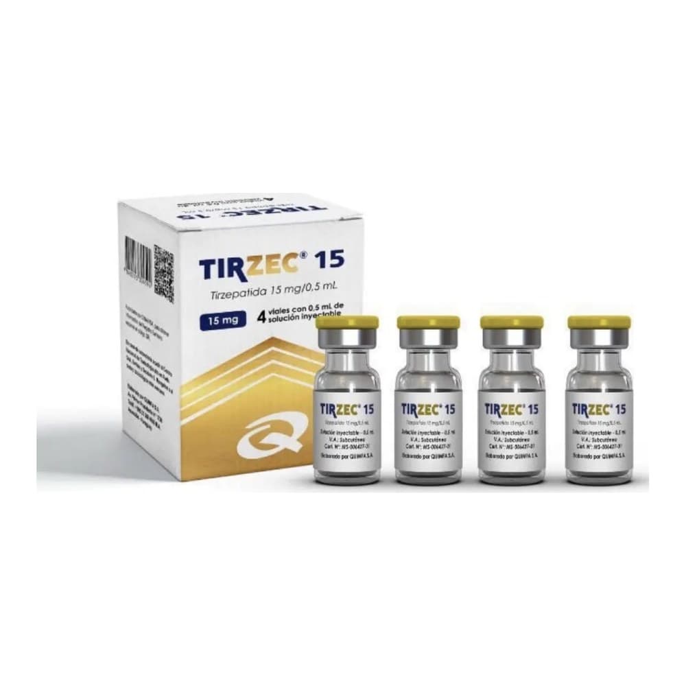Produto Tirzec 15 mg — caixa com 4